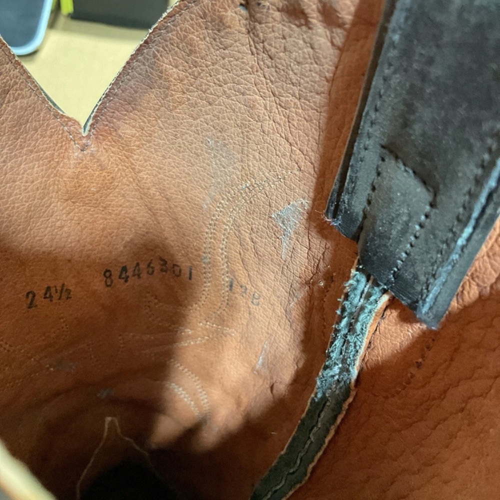 CABORCA Leather Cowboy Boots Women’s Zs 7.5 Black Embroidered - Picture 10 of 15